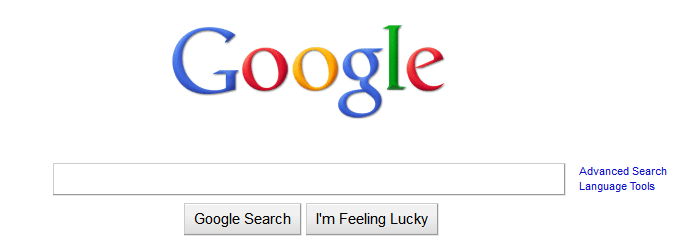 Google homepage in 2010