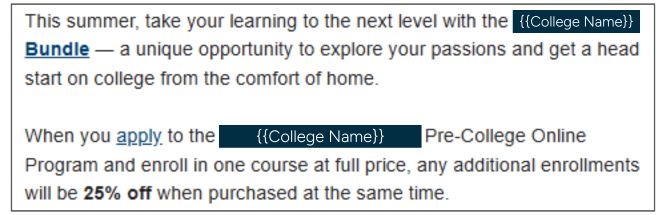 A Unique Opportunity email example